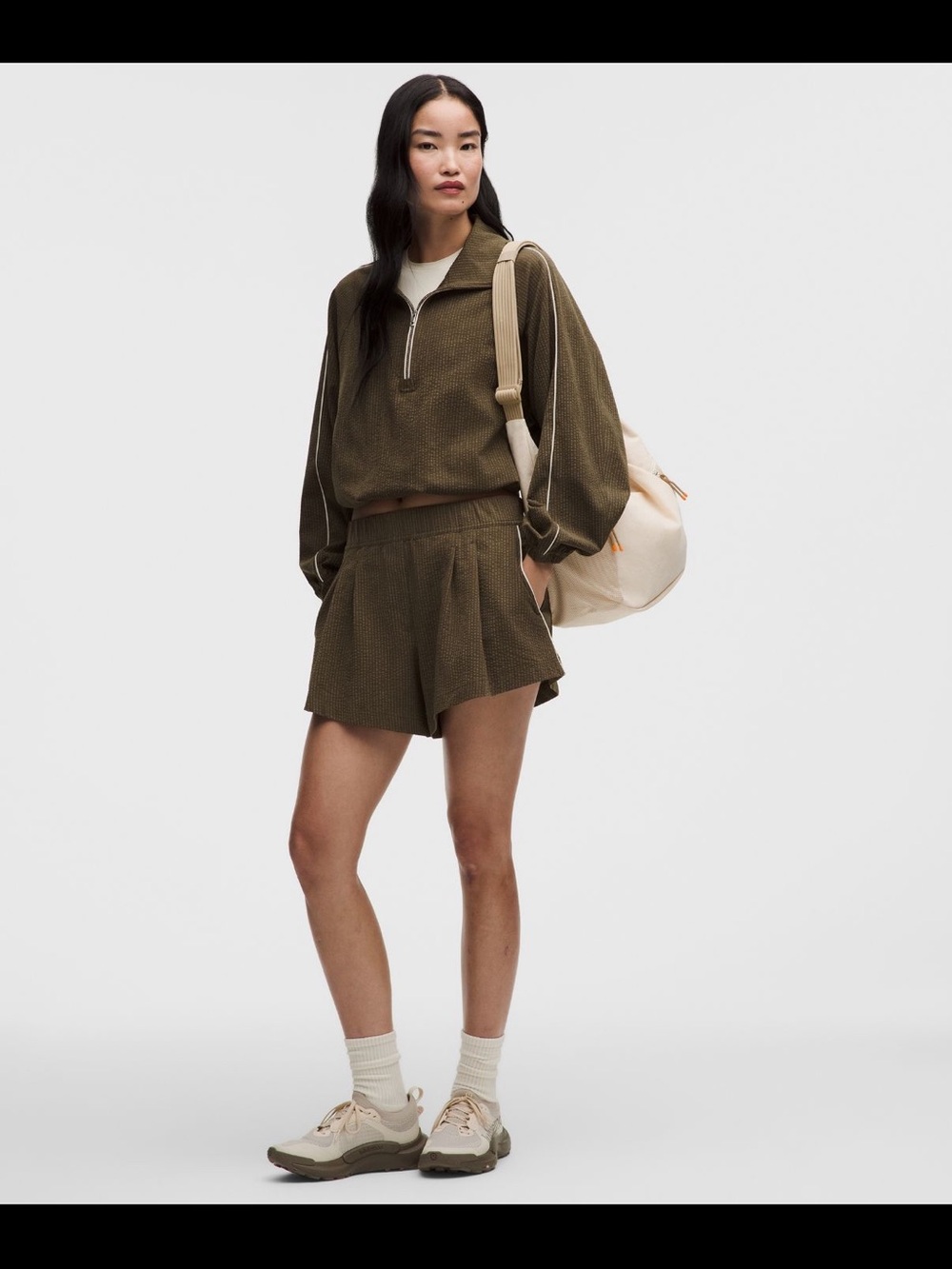 Lululemon Seersucker Woven Air Textured Short- Olive